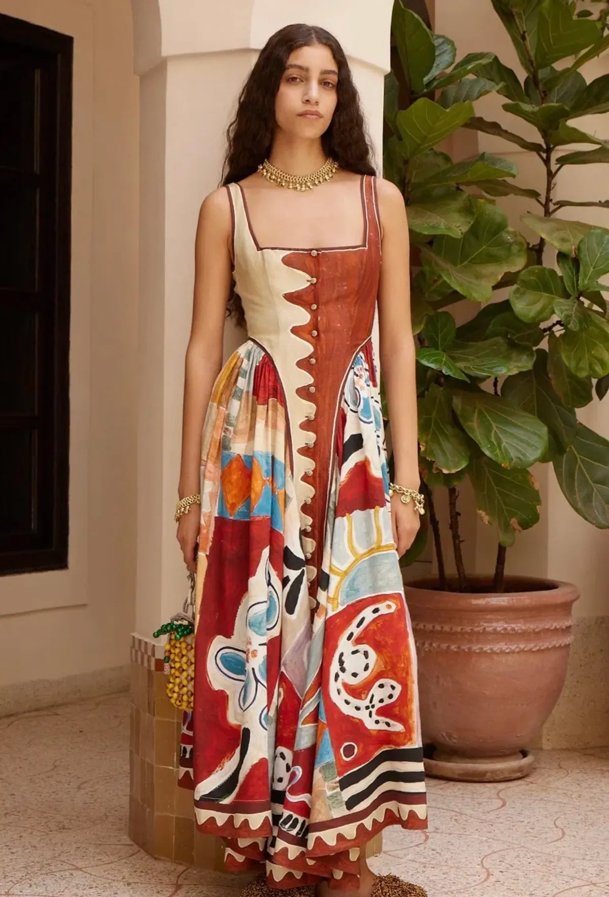 Alemais Michelle Square Neck Midi Dress size 8 - Image 1