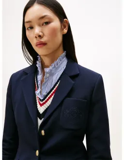 Tommy Hilfiger Punto Tonal Crest Slim Blazer Navy Size 36 EU for rent on The Volte - image 3