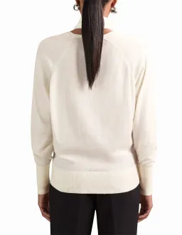 Reiss Alexis Tie Long Sleeve Top Cream Size 8 for rent on The Volte - image 2
