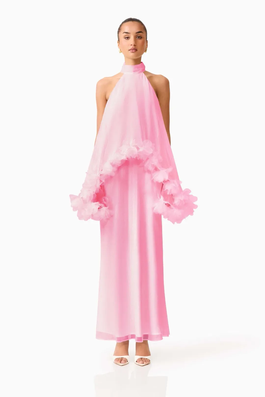 Elliatt Poppy Cape Maxi Gown in Pink Size S / AU 8 for rent on The Volte - main image