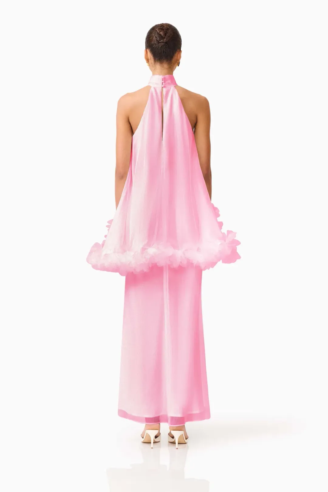 Elliatt Poppy Cape Maxi Gown in Pink Size S / AU 8 for rent on The Volte - main image