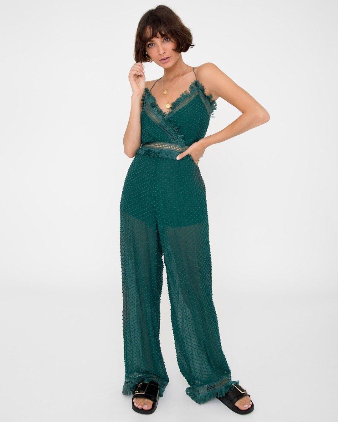 Carver Lina Jumpsuit Green Size 8 for rent on The Volte - main image
