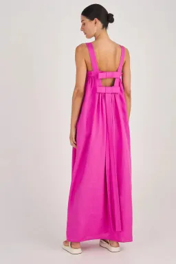 Oroton Bow detail maxi sundress in Fuchsia size 6 for rent on The Volte - image 1