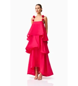 Elliatt Thalia Tiered Gown in Pink Size AU10 for rent on The Volte - image 3