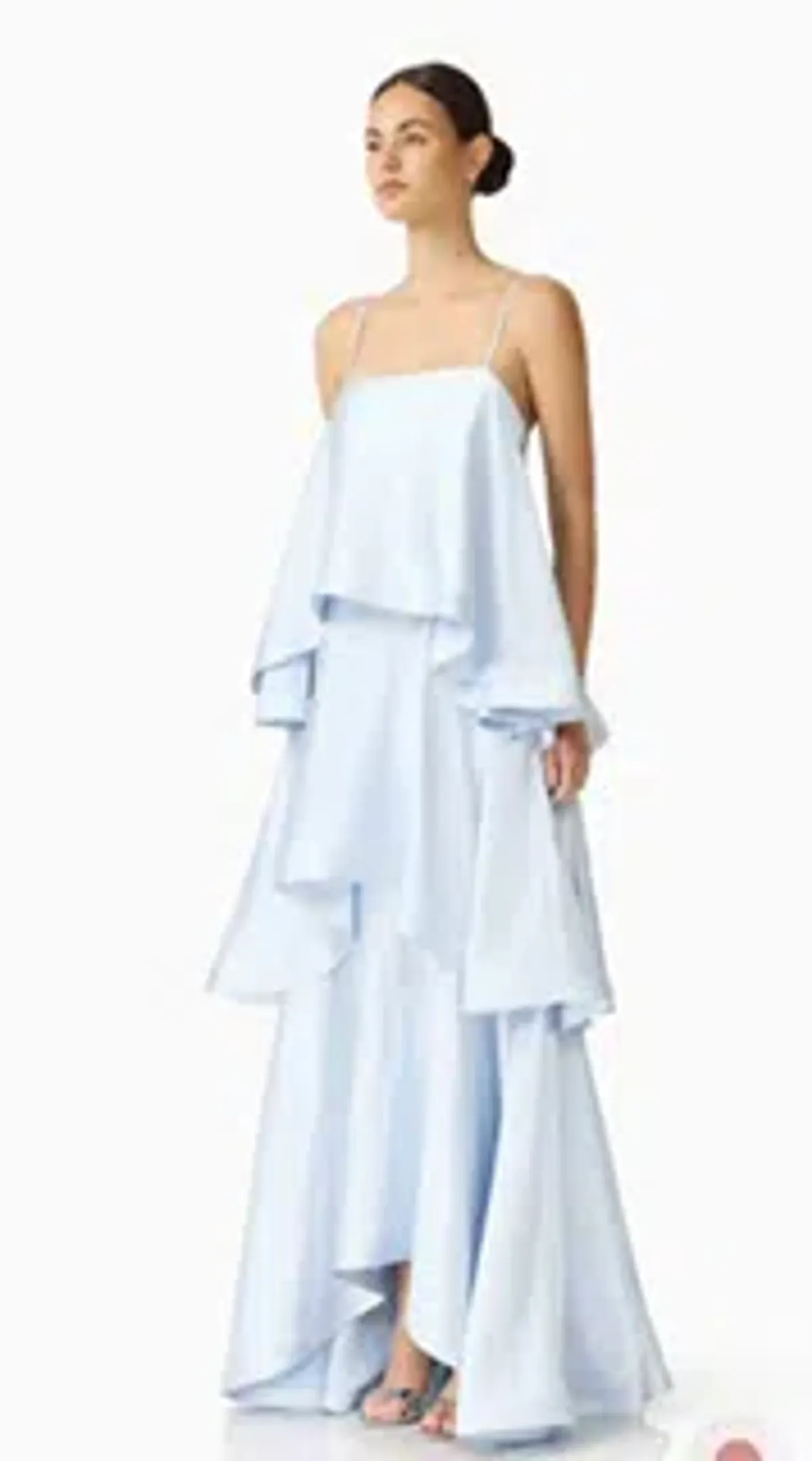 Tilly Tiered Maxi Dress in Pale Blue Size S - Image 1