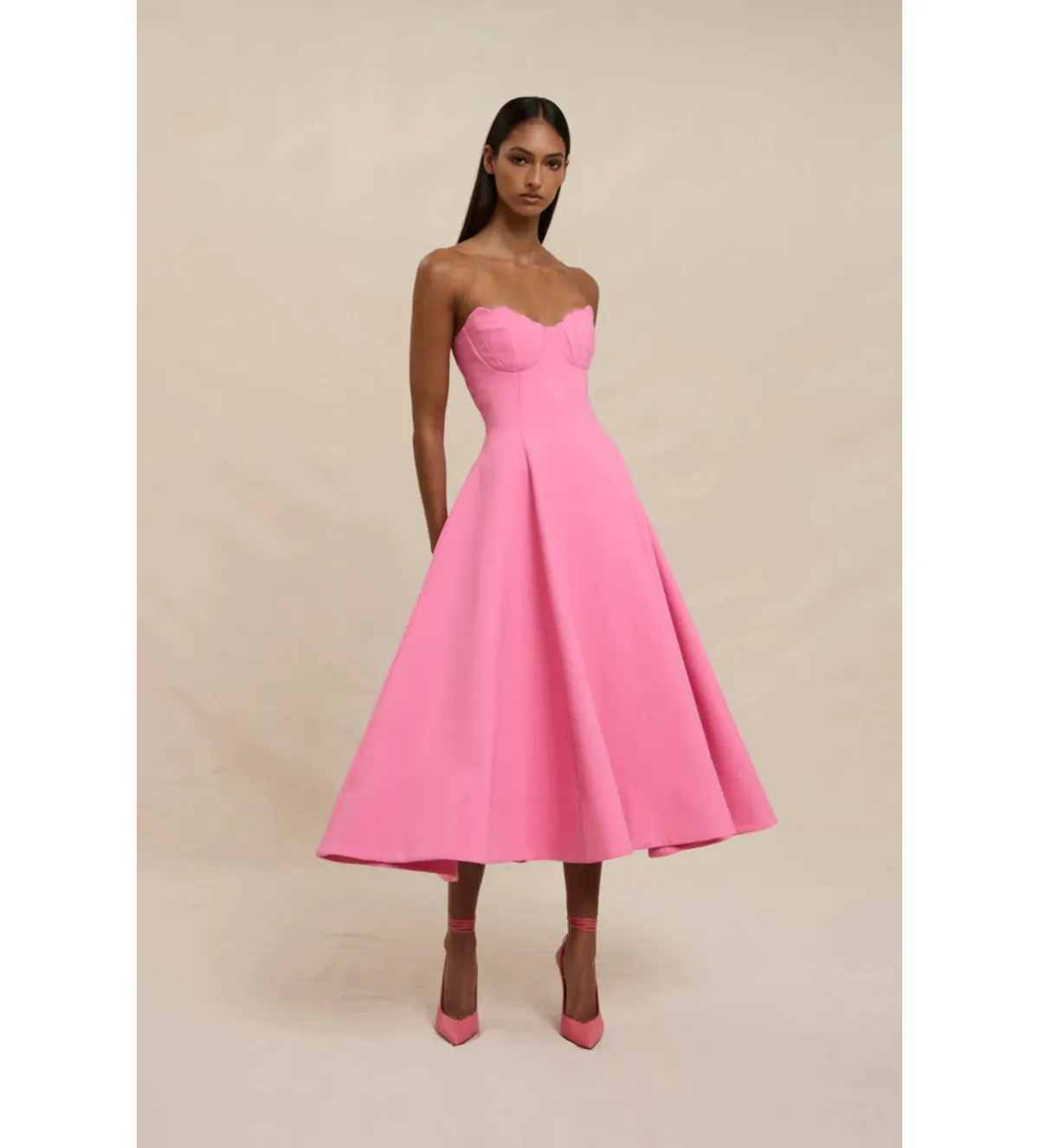 By Johnny Venus Shell Strapless Dress in Pink Size AU10 - Image 1