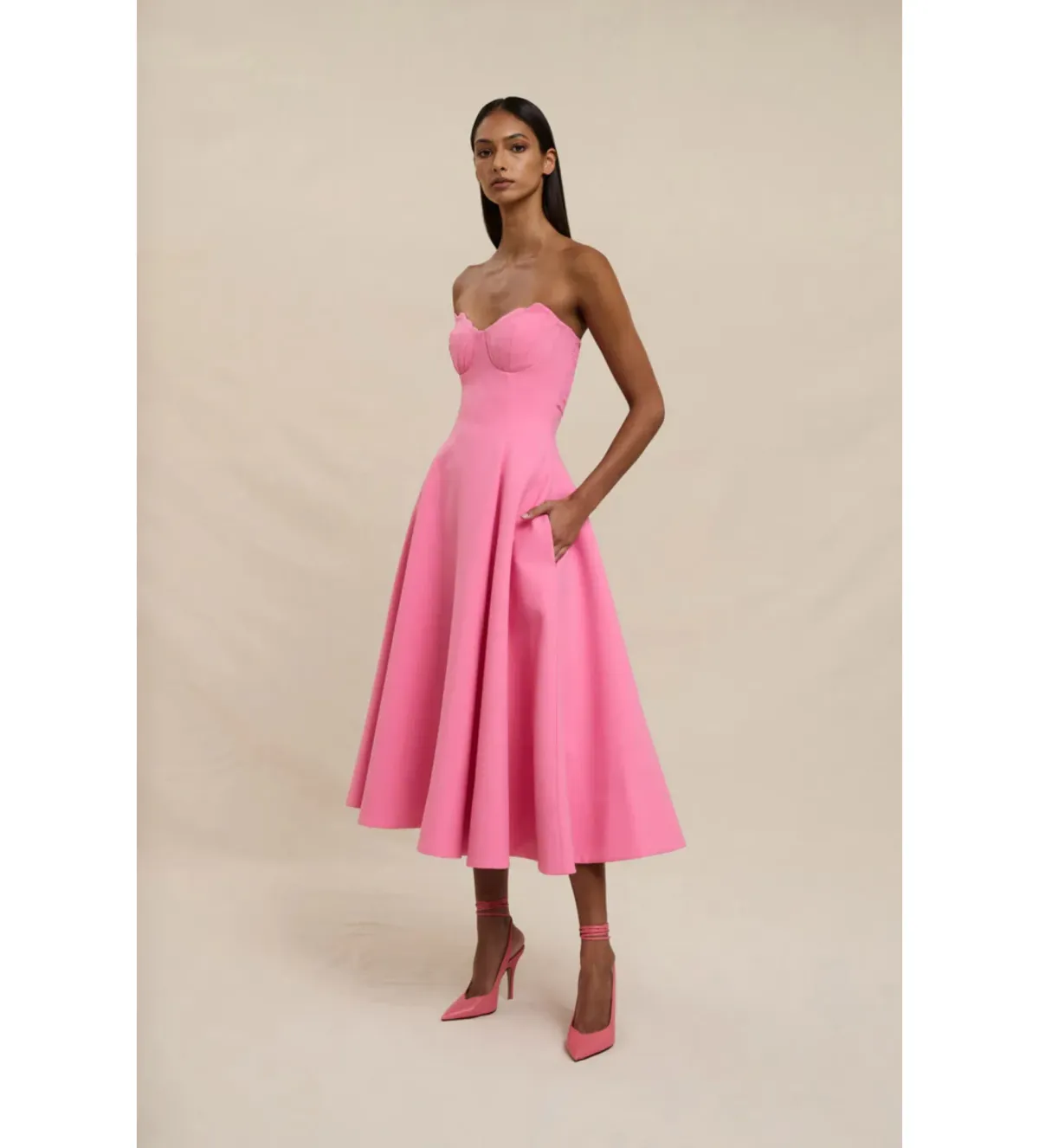 By Johnny Venus Shell Strapless Dress in Pink Size AU10 - Image 2