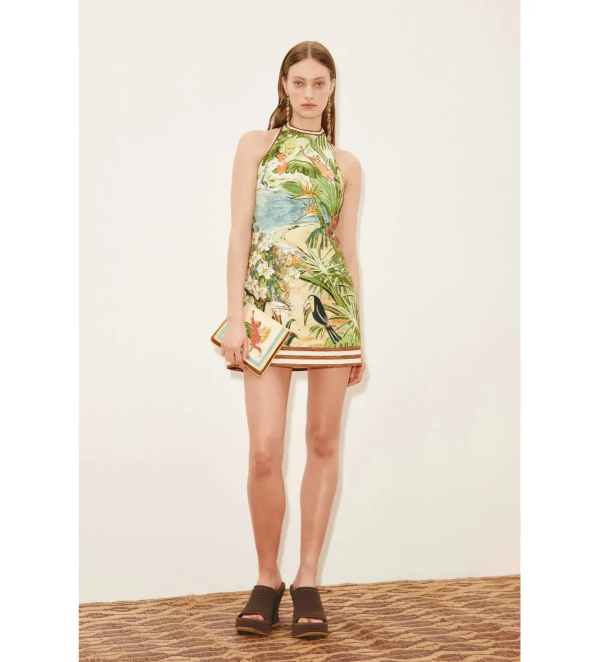 Alemais Toucan Tango Halter Mini Dress in Print Size AU10 - Image 1