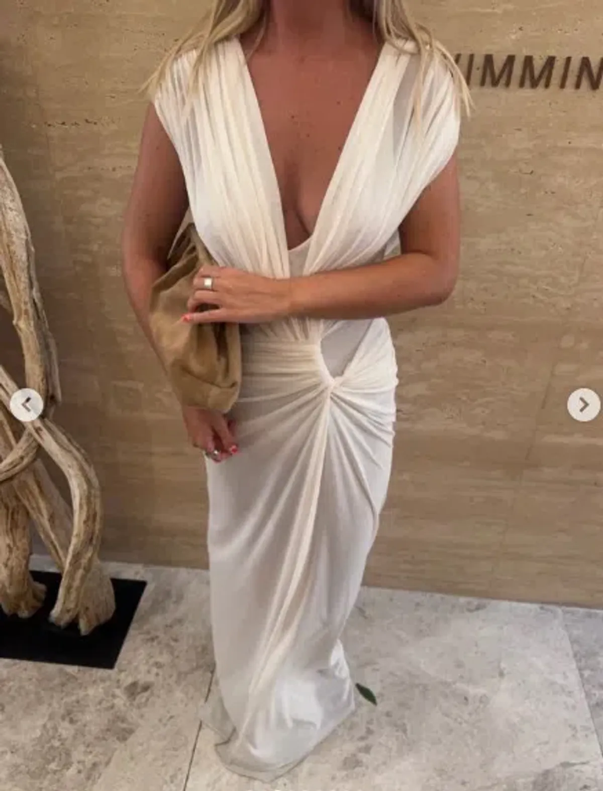 Bec & Bridge Leia Drape Maxi Gown Buttercream Size AU 10 - Image 5