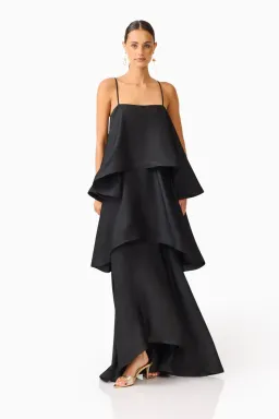 Elliatt Tilly Tiered Maxi Dress in Black Size 14 for rent on The Volte - image 2