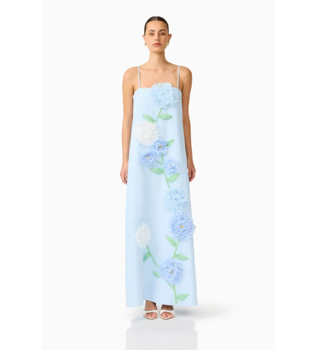 Elliatt Buttercup Embroidered Maxi Dress In Blue Size AU10 for rent on The Volte - main image