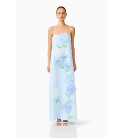 Elliatt Buttercup Embroidered Maxi Dress In Blue Size AU10 for rent on The Volte - image 2