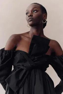 🖤 AJE Valentina Bow Midi Dress in Black – Size AU 8 - Evening Outfit 🖤 for rent on The Volte - image 9