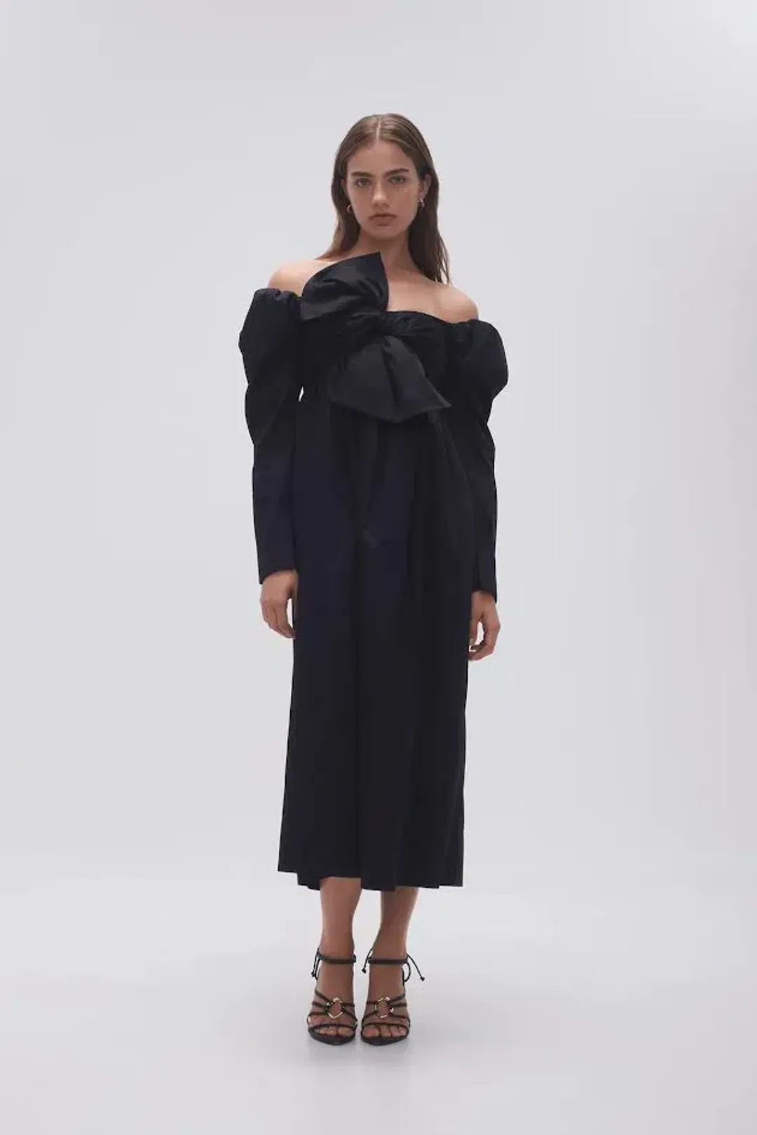 🖤 AJE Valentina Bow Midi Dress in Black – Size AU 8 - Evening Outfit 🖤 for rent on The Volte - main image