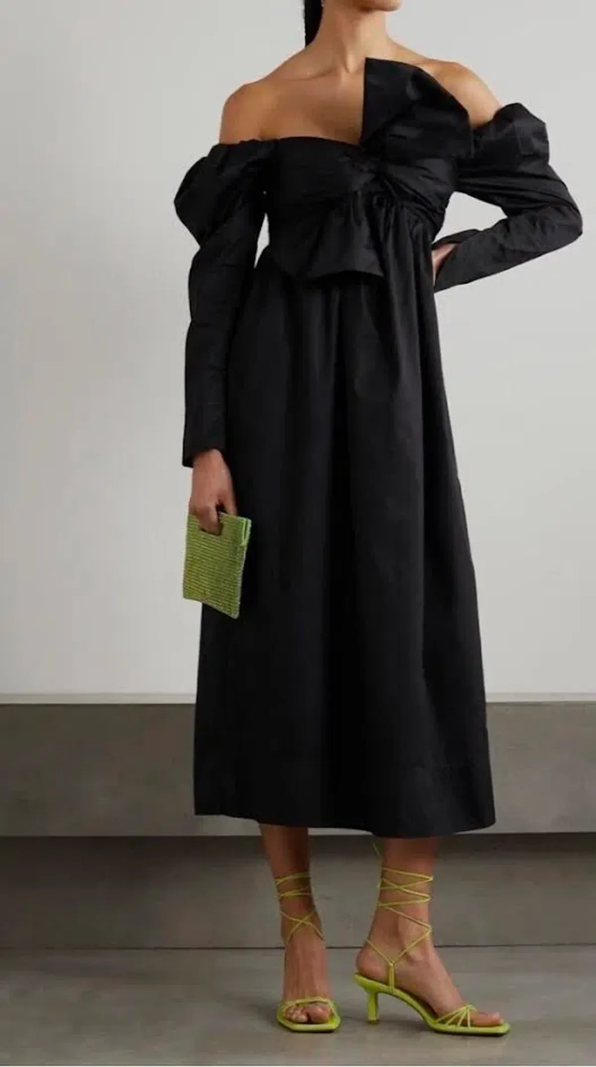 🖤 AJE Valentina Bow Midi Dress in Black – Size AU 8 - Evening Outfit 🖤 for rent on The Volte - main image