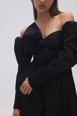 🖤 AJE Valentina Bow Midi Dress in Black – Size AU 8 - Evening Outfit 🖤 for rent on The Volte - image 3