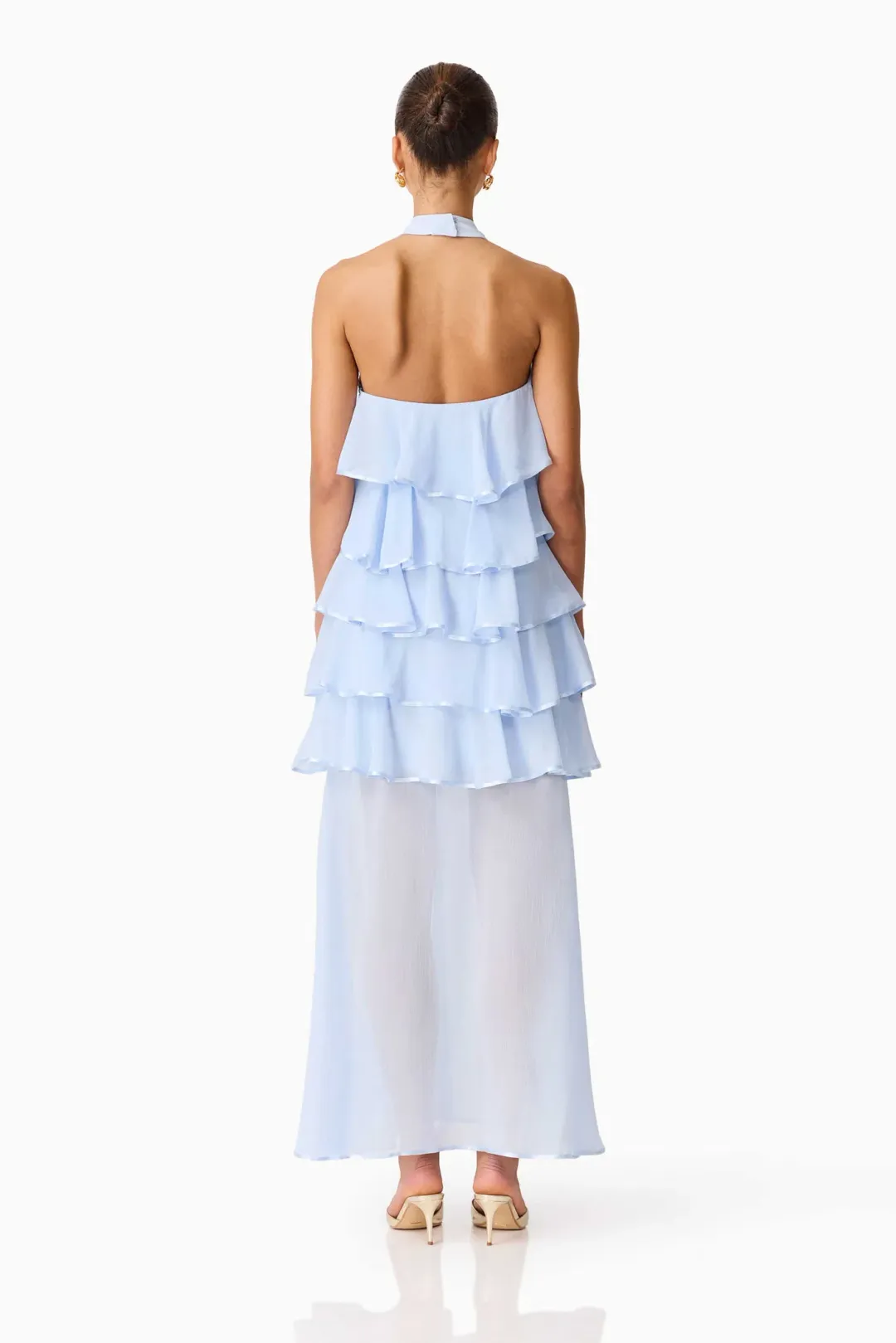 Elliatt Eliane Halter Maxi Dress size S / 8 Blue for rent on The Volte - main image