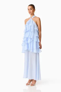 Elliatt Eliane Halter Maxi Dress size S / 8 Blue for rent on The Volte - image 2