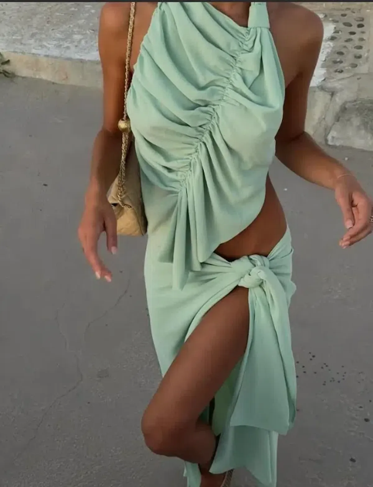 Koster Kulture Bobbies Top Skirt Set Pistachio Green Size M for rent on The Volte - main image