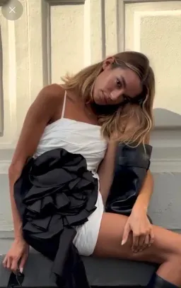 New AJE Potion Spiral Mini Dress in Ivory White & Black - Size 8 AU for rent on The Volte - image 6