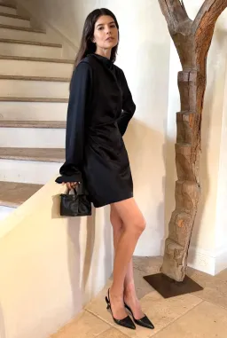 Sir the Label Yasmine Mini Dress Black s0 for rent on The Volte - image 3