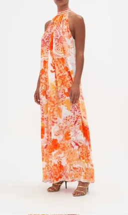 Camilla Tie neck long dress Dragon mother for rent on The Volte - image 3