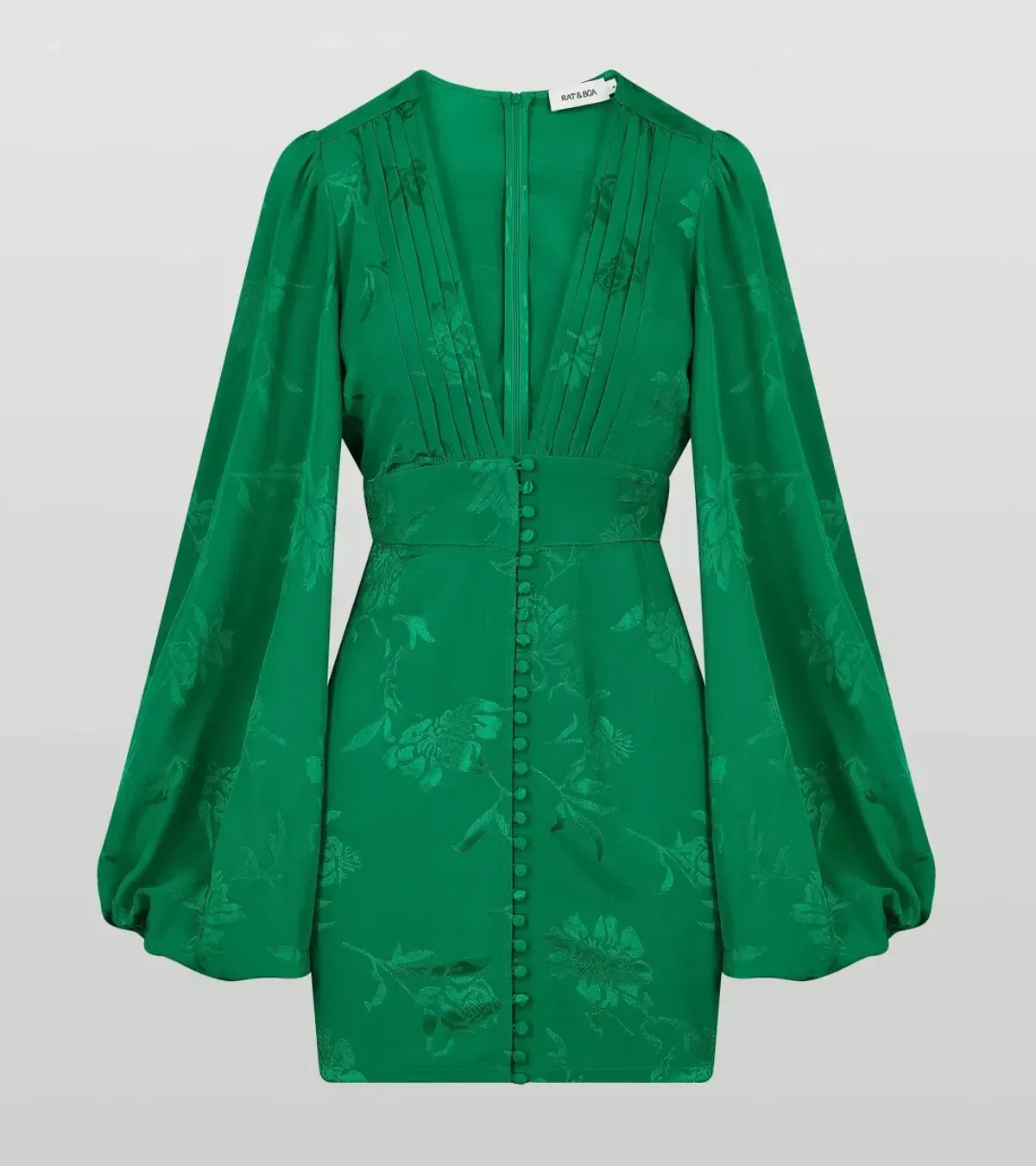 Rat & Boa Isabella Long Sleeve Mini Dress In Green | Size XS AU 6 - Image 5