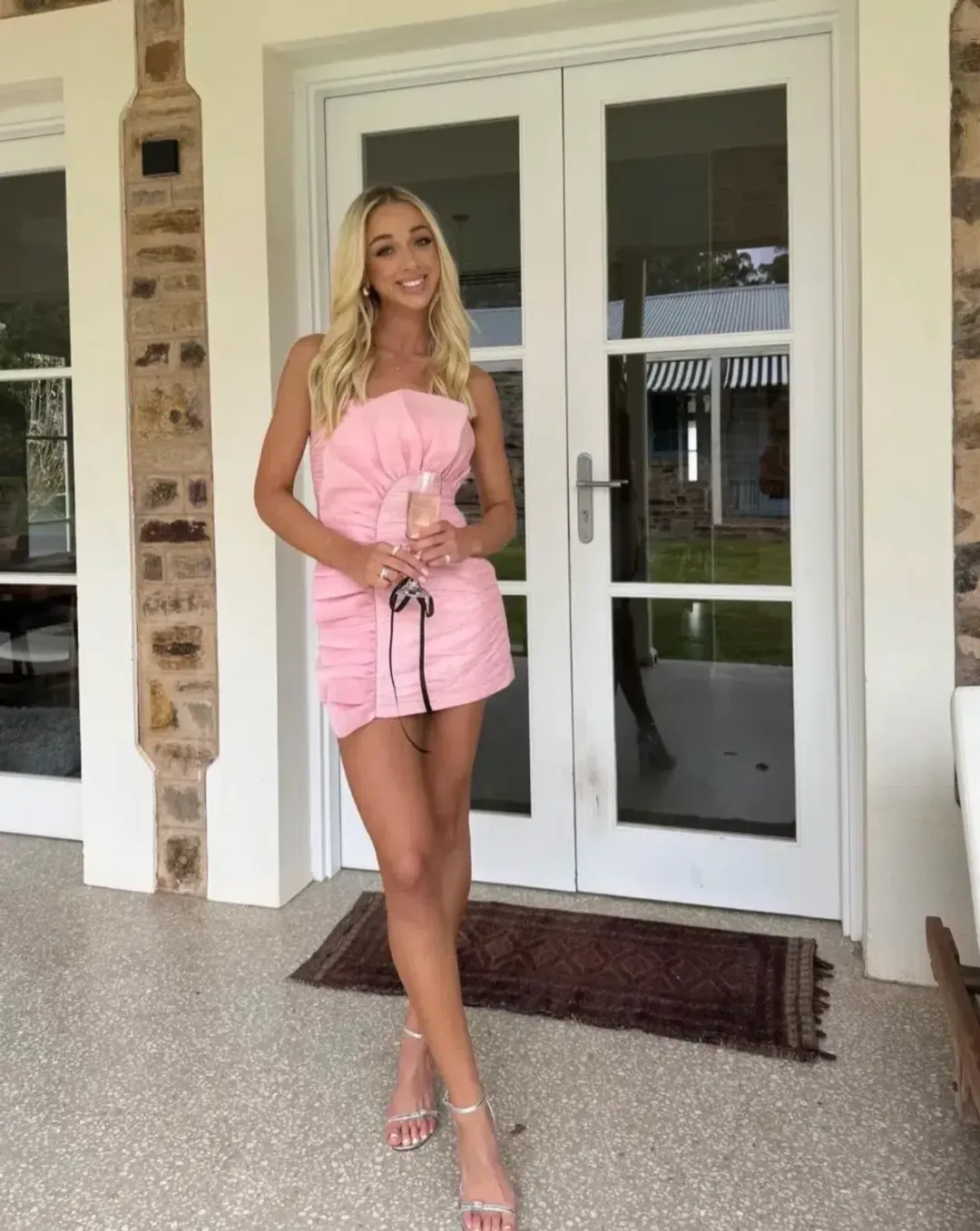 🩷 AJE Telma Ruffle Micro Mini Dress – Pink Quartz – Size AU 12 🩷 for rent on The Volte - main image