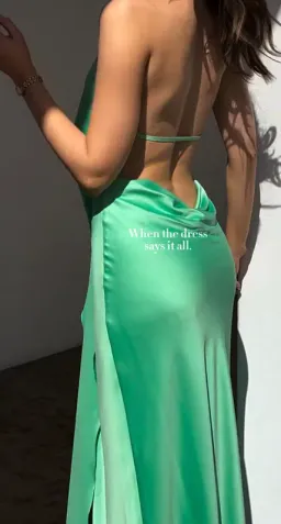 💚 Manning Cartell Evening Trance Slip Dress – Turquoise Green – Size AU 8 💚 for rent on The Volte - image 6