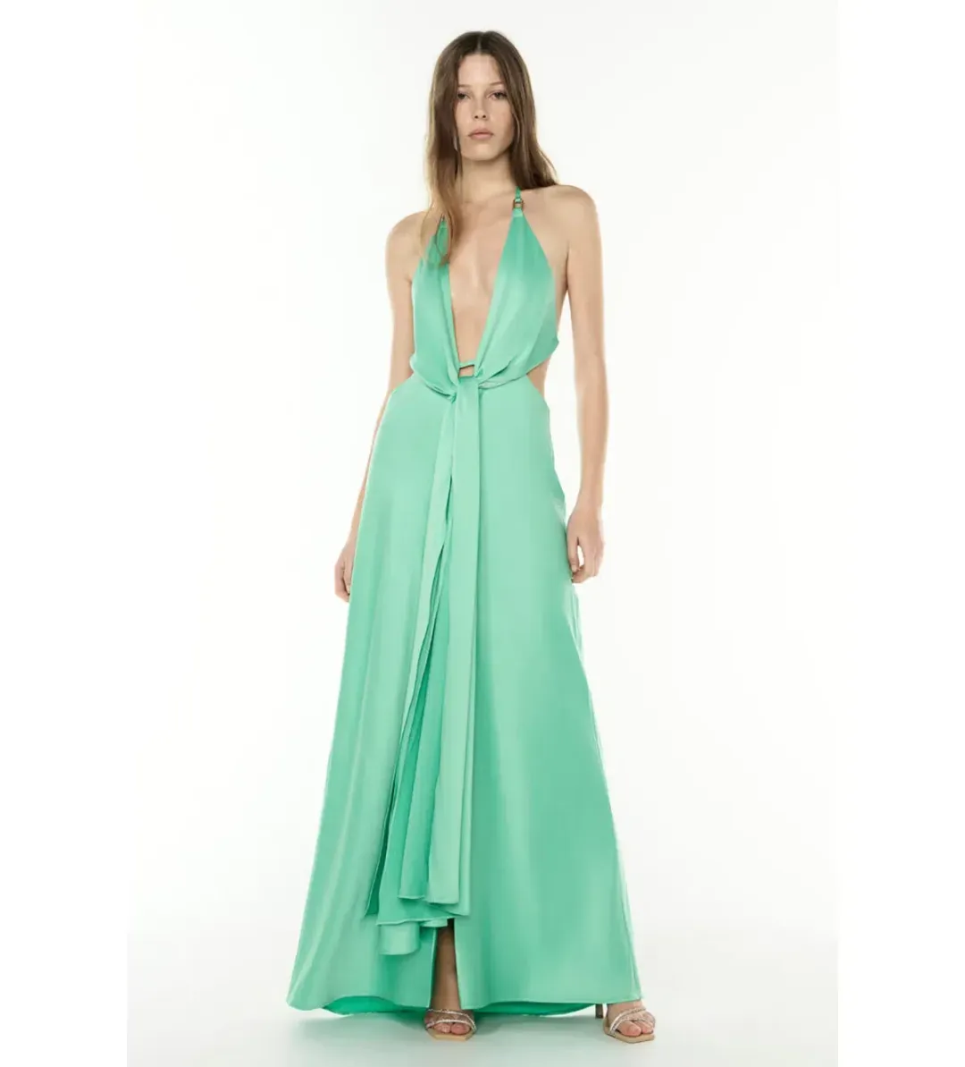 💚 Manning Cartell Evening Trance Slip Dress – Turquoise Green – Size AU 8 💚 for rent on The Volte - main image
