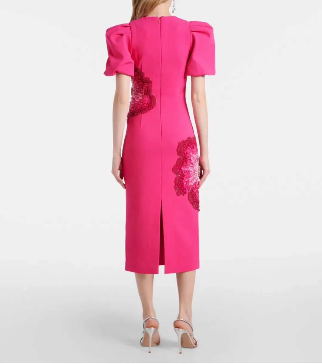 REBECCA VALLANCE Layana Midi Dress Raspberry Pink Size 10 for rent on The Volte - main image