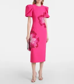 REBECCA VALLANCE Layana Midi Dress Raspberry Pink Size 10 for rent on The Volte - image 1
