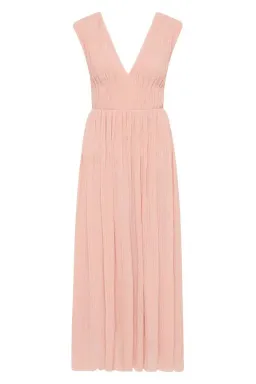 🩷 AJE Becoming Bow Back Midi Dress – Blush Pink – Size AU 10 🩷 for rent on The Volte - image 5