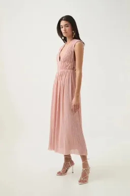 🩷 AJE Becoming Bow Back Midi Dress – Blush Pink – Size AU 10 🩷 for rent on The Volte - image 3