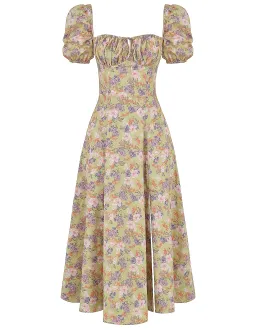 House Of Cb Tallulah Print Puff Sleeve Midi Sundress Peony Size 6 for rent on The Volte - image 5