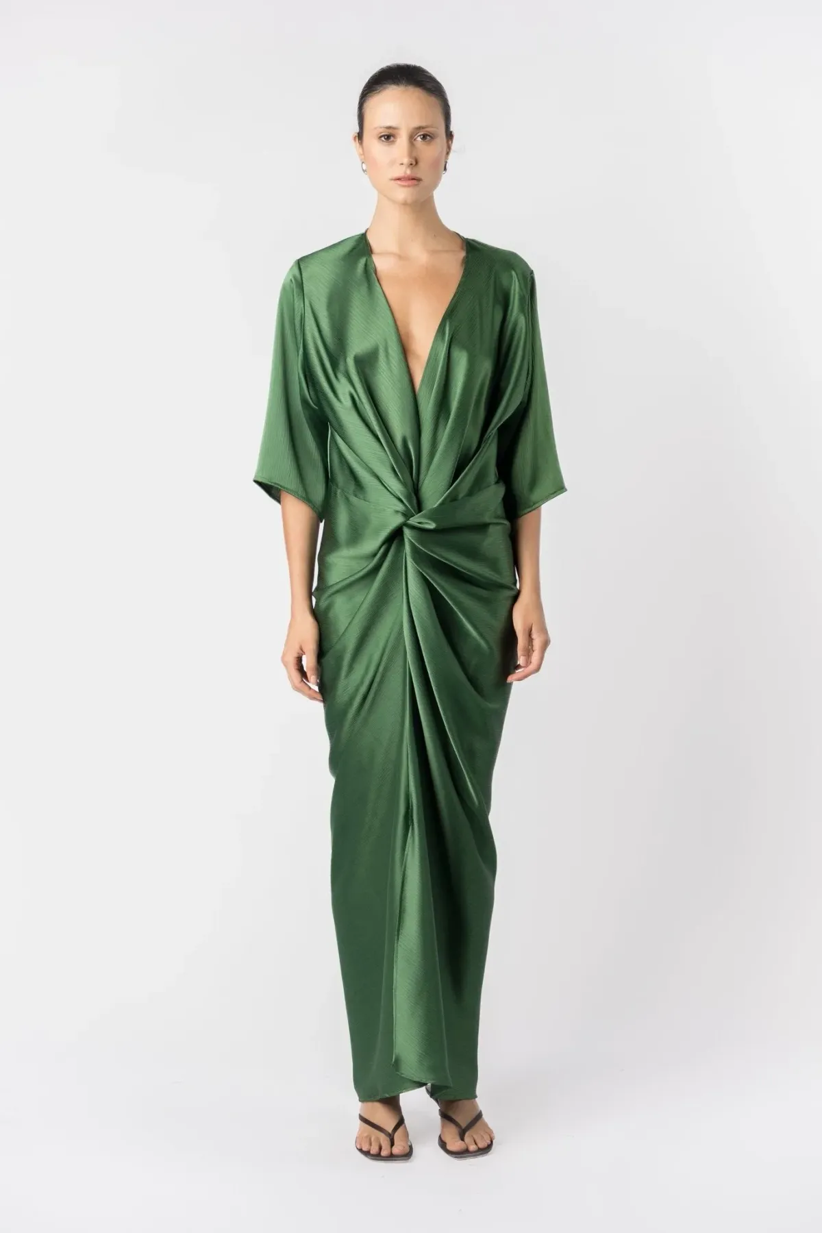 One Fell Swoop Alex Kimono Sleeve Maxi-Matilda Green Size 8 - Image 1