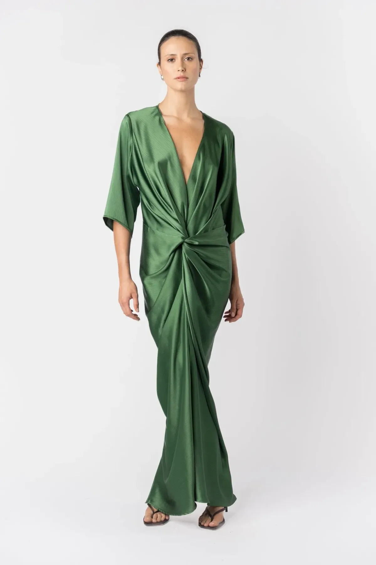 One Fell Swoop Alex Kimono Sleeve Maxi-Matilda Green Size 8 - Image 2