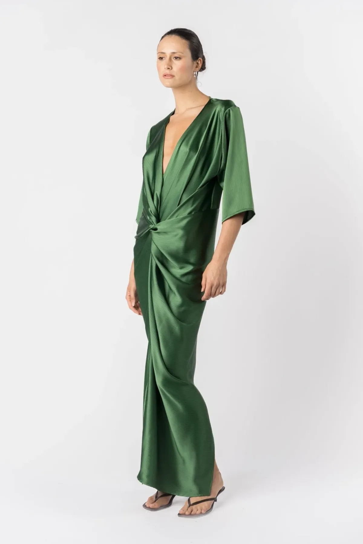One Fell Swoop Alex Kimono Sleeve Maxi-Matilda Green Size 8 - Image 7