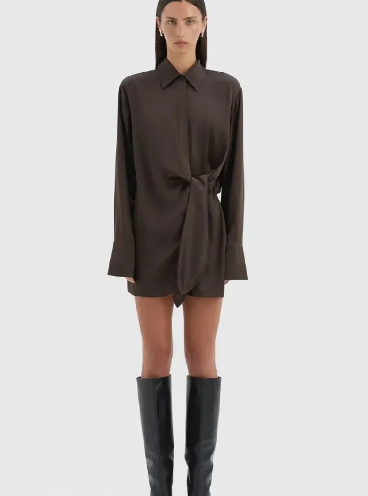 Sir Sorrento Shirtdress in Chocolate Size 2/10 - Image 1
