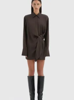 Sir Sorrento Shirtdress in Chocolate Size 2/10 for rent on The Volte - image 1