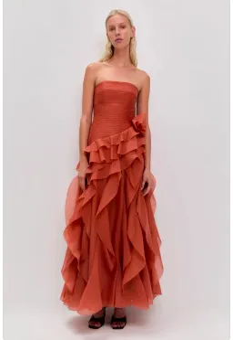 Aje Canyon Gown in Coral Clay Size 10 for rent on The Volte - image 1