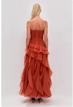 Aje Canyon Gown in Coral Clay Size 10 for rent on The Volte - image 3
