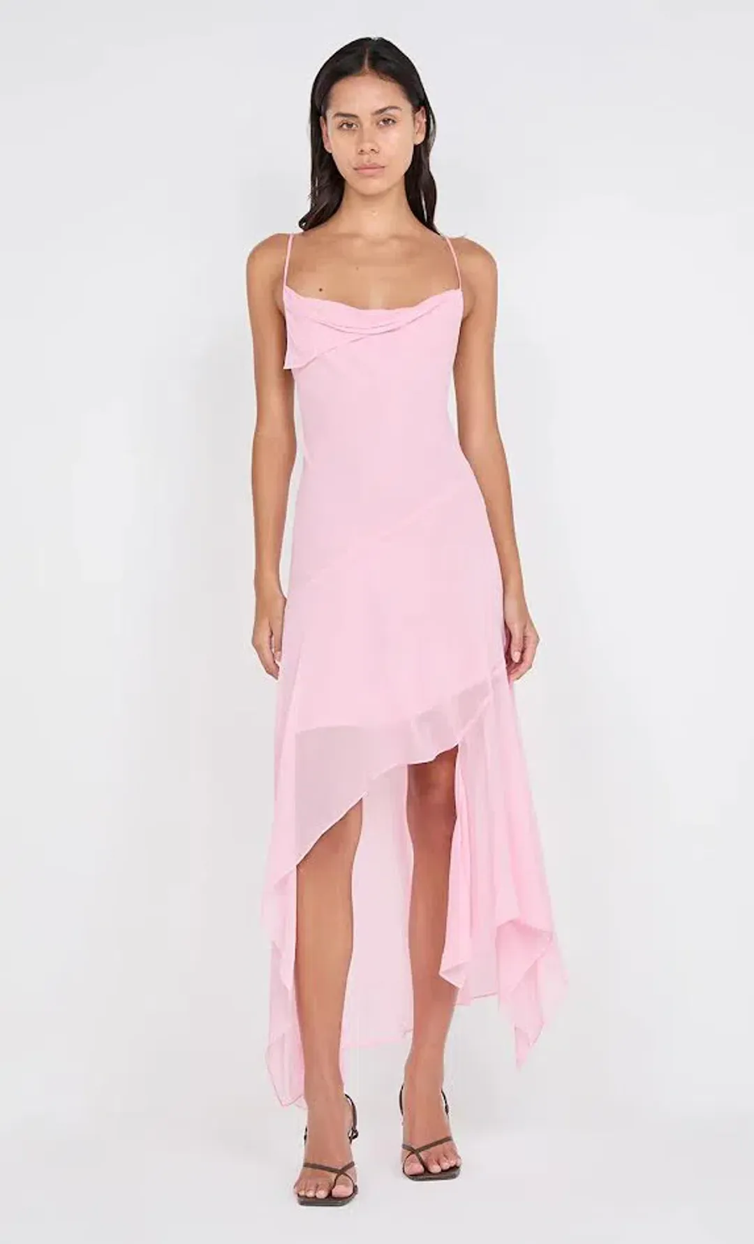 🩷 BEC and BRIDGE Tallis Asymmetrical Dress – Powder Pink – Size AU 10 🩷 for rent on The Volte - main image