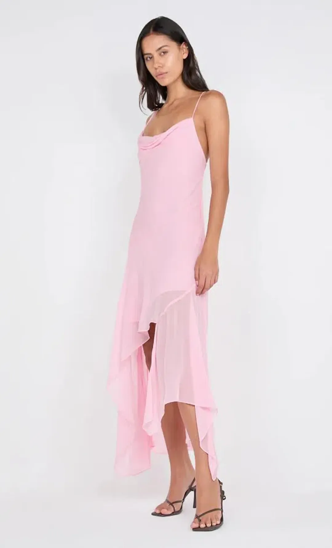🩷 BEC and BRIDGE Tallis Asymmetrical Dress – Powder Pink – Size AU 10 🩷 for rent on The Volte - main image
