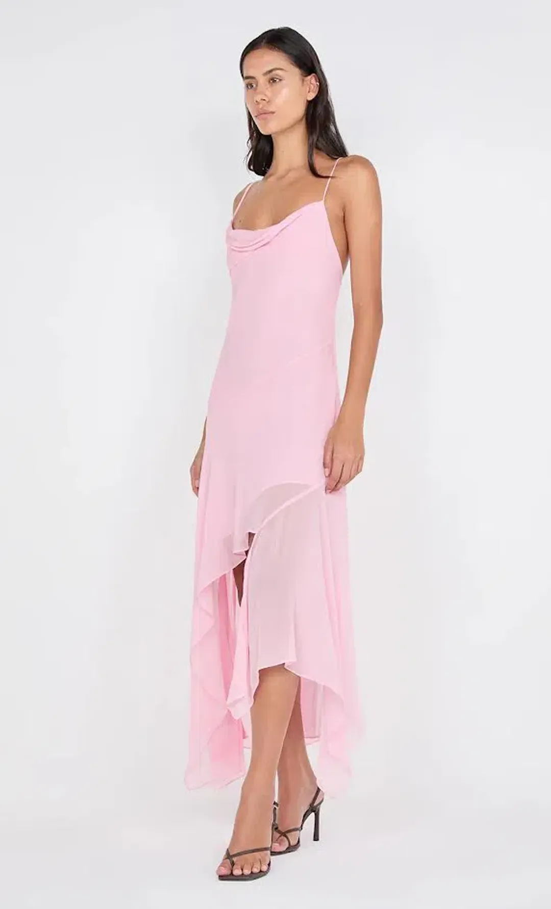 🩷 BEC and BRIDGE Tallis Asymmetrical Dress – Powder Pink – Size AU 10 🩷 for rent on The Volte - main image