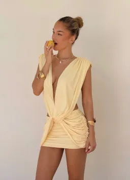 VIVIENNE COLLECTION LILOU DRESS LEMON YELLOW SIZE S (8 AU) for rent on The Volte - image 2