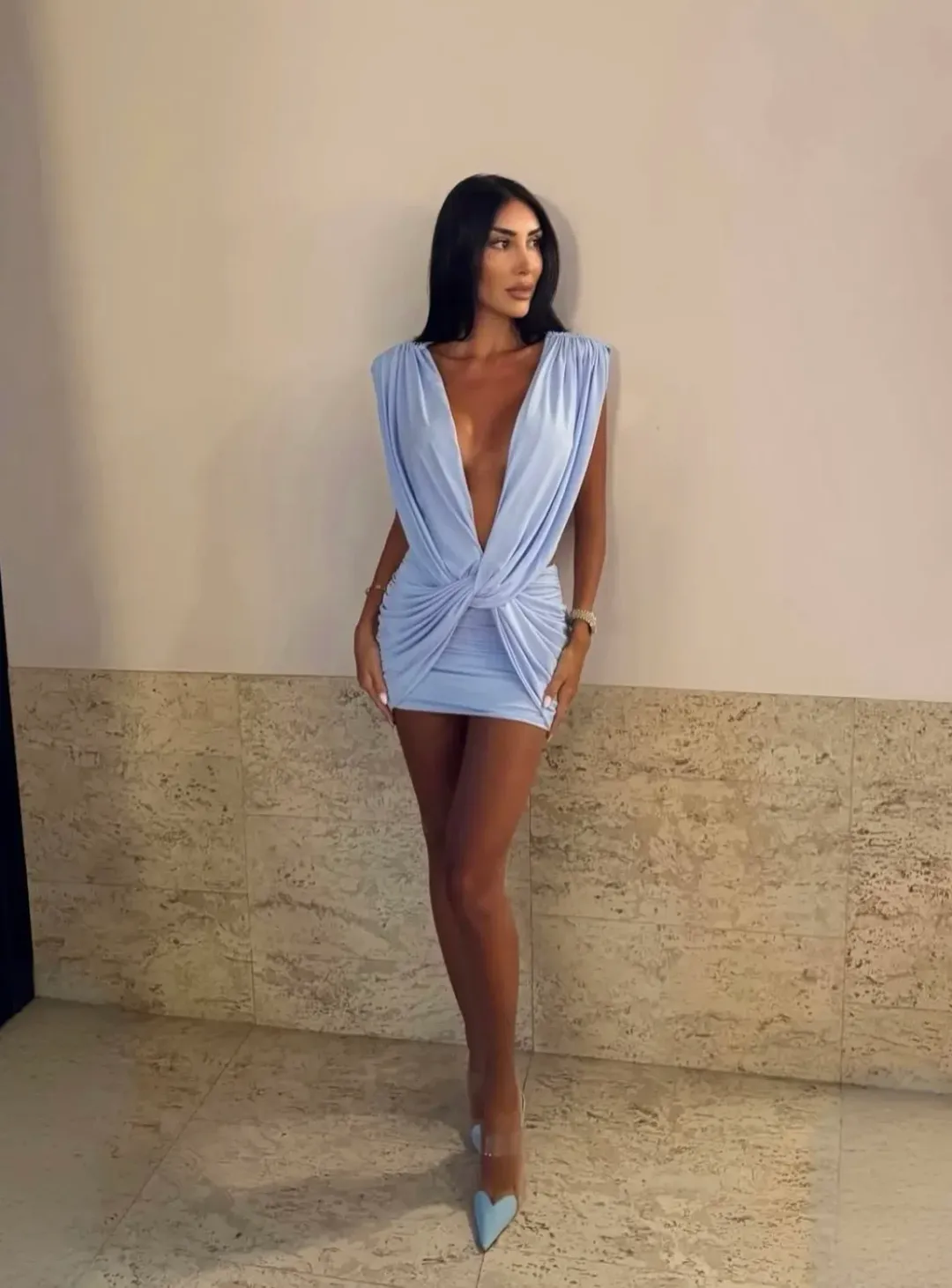 VIVIENNE COLLECTION LILOU DRESS LIGHT BLUE SIZE S (8 AU) for rent on The Volte - main image