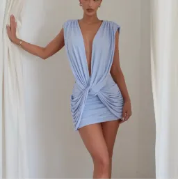 VIVIENNE COLLECTION LILOU DRESS LIGHT BLUE SIZE S (8 AU) for rent on The Volte - image 7