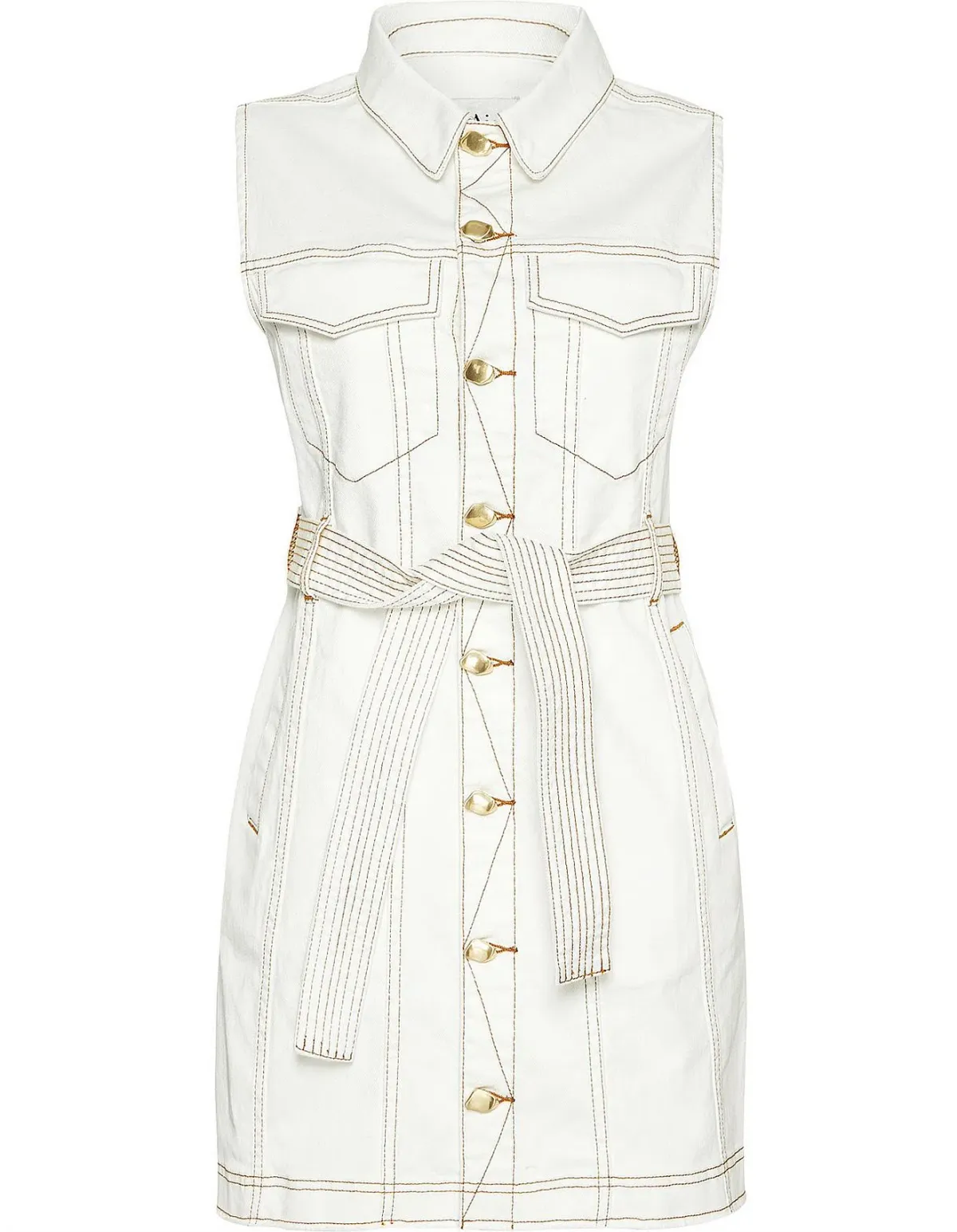 Aje Mimosa Alek Denim Mini Dress White Size 4 - Image 4