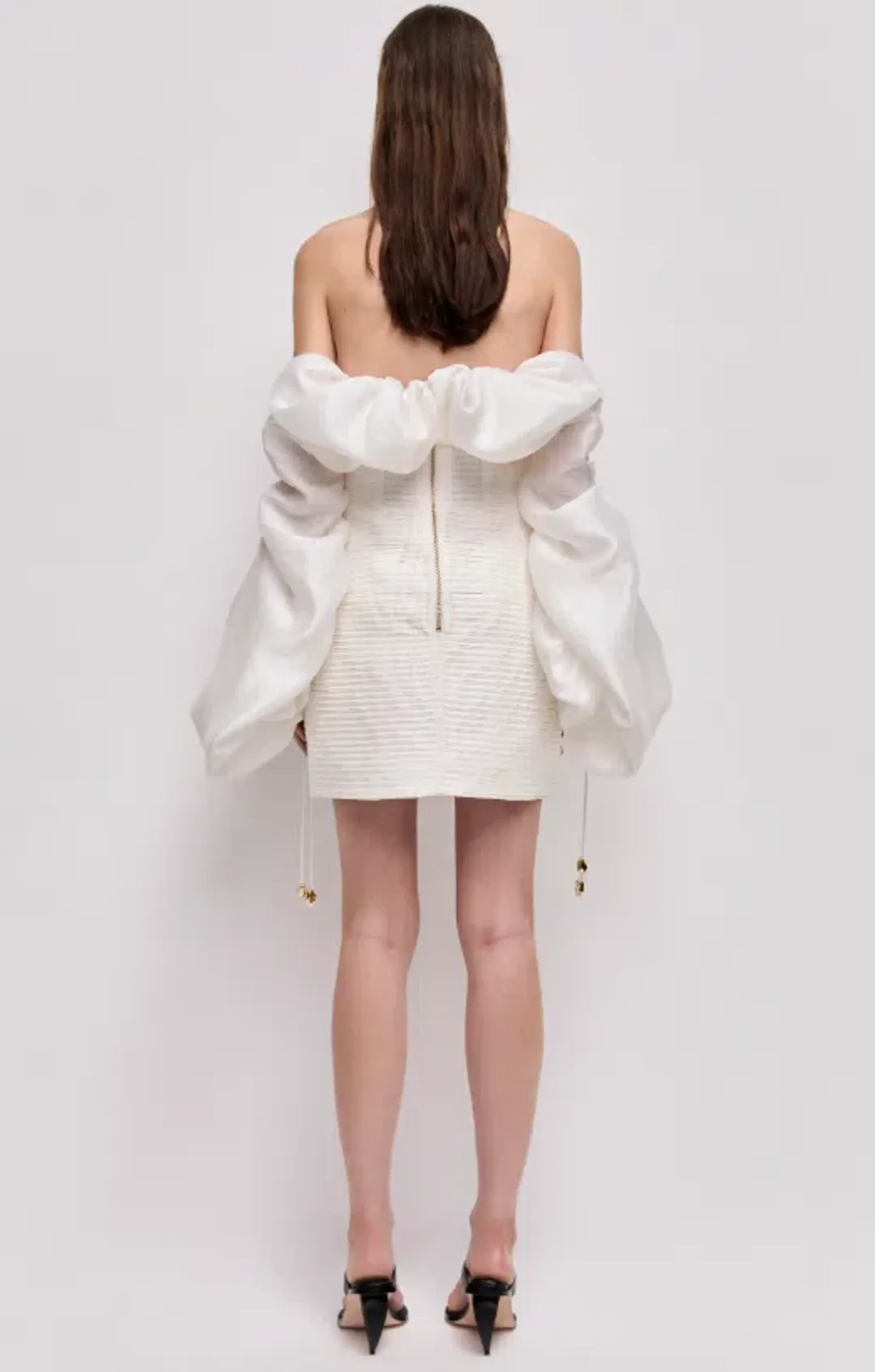 AJE Maxima Mini Dress Ivory Size 8 for rent on The Volte - main image